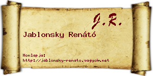Jablonsky Renátó névjegykártya