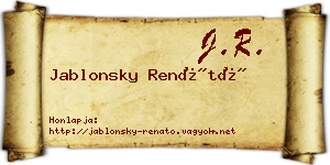 Jablonsky Renátó névjegykártya